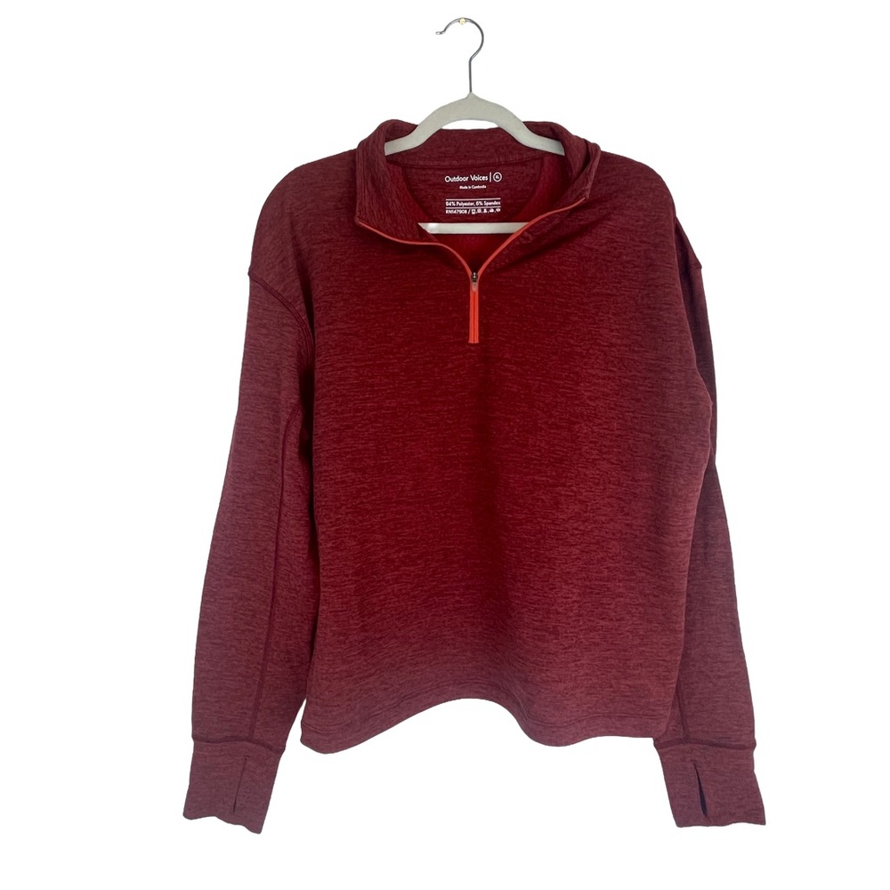 Outdoor Voices Red Quarter Zip Pullover – Size XL